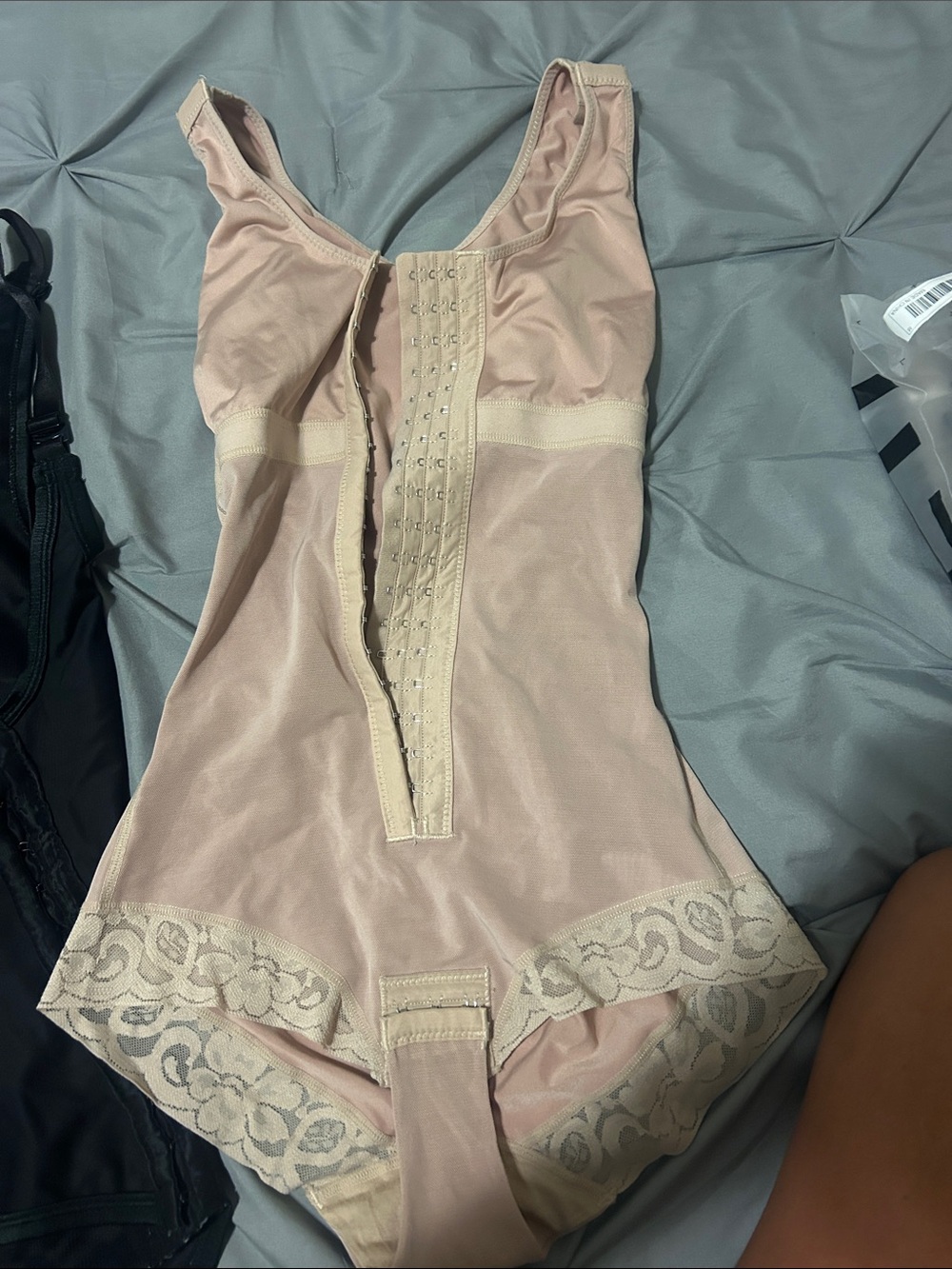 Shapewear Bodysuit in Blush Pink with Front Hook Closure